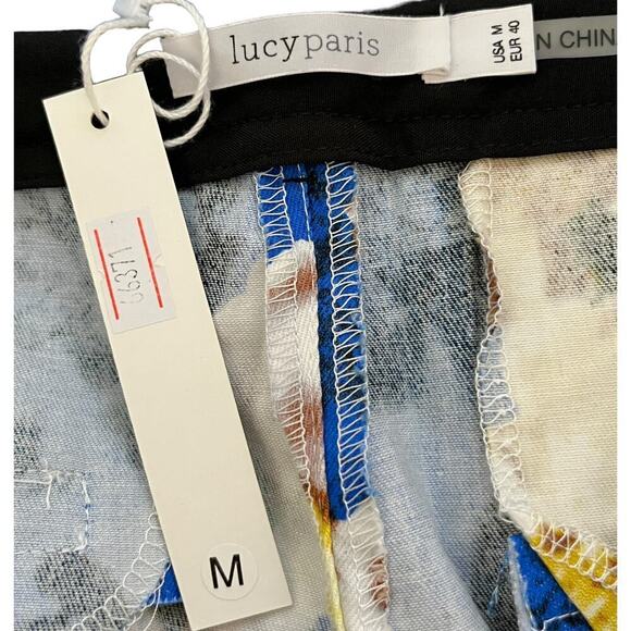 Lucy Paris Floral Tuxedo Stripe Straight Leg Trouser Pants Womens Sz Med… - Picture 8 of 8